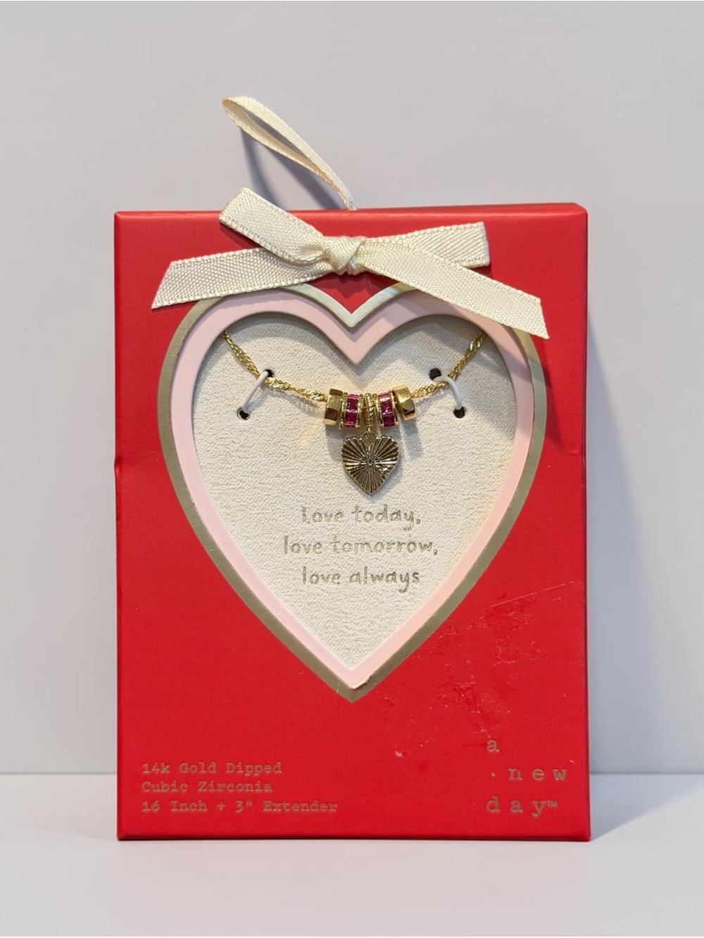 a new day Gold Heart Love Necklace